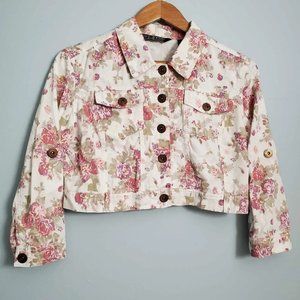 Vintage Floral Denim Jacket Girls XL Last Kiss 90s Guess Style Kids Clothes